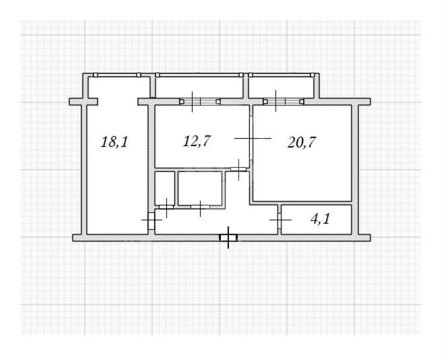 2-к квартира, 1/5 эт., 70м²